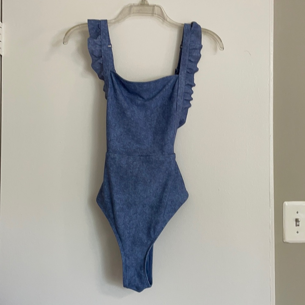 Aerie one piece blue bathing suit size medium